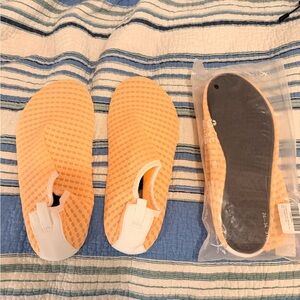Orange Waffle Knit Slippers